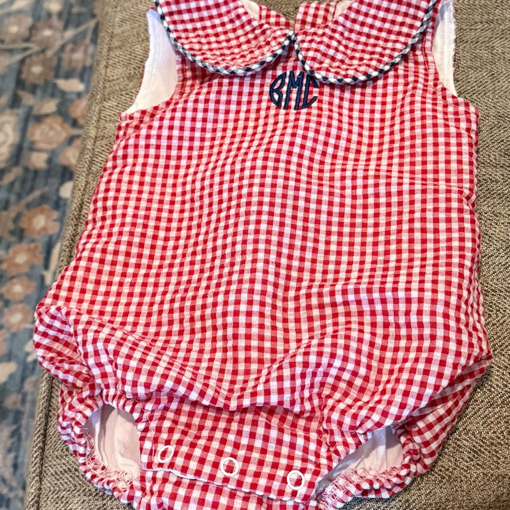 Red Gingham Kids One Piece